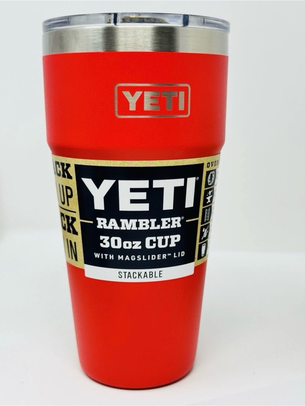 NEW YETI Rescue Red 30oz Stackable Insulated Tumbler with Magslider Lid $35